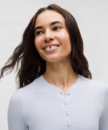 Lululemon Hold Tight Long-Sleeve Henley Serene Blue