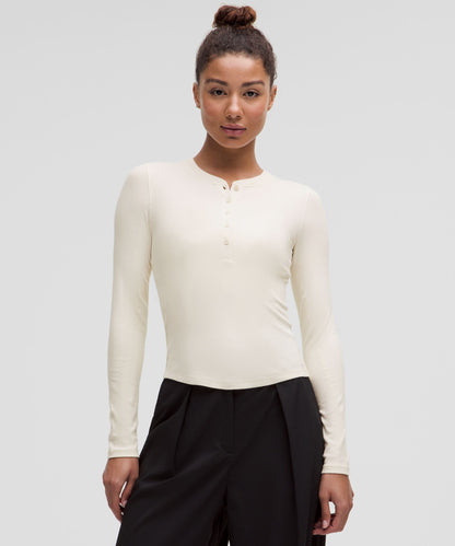 Lululemon Hold Tight Long-Sleeve Henley Light Ivory