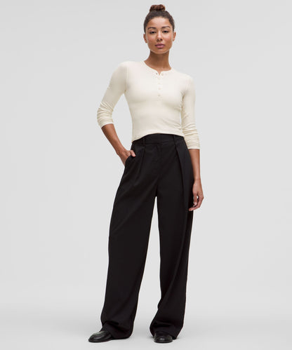 Lululemon Hold Tight Long-Sleeve Henley Light Ivory