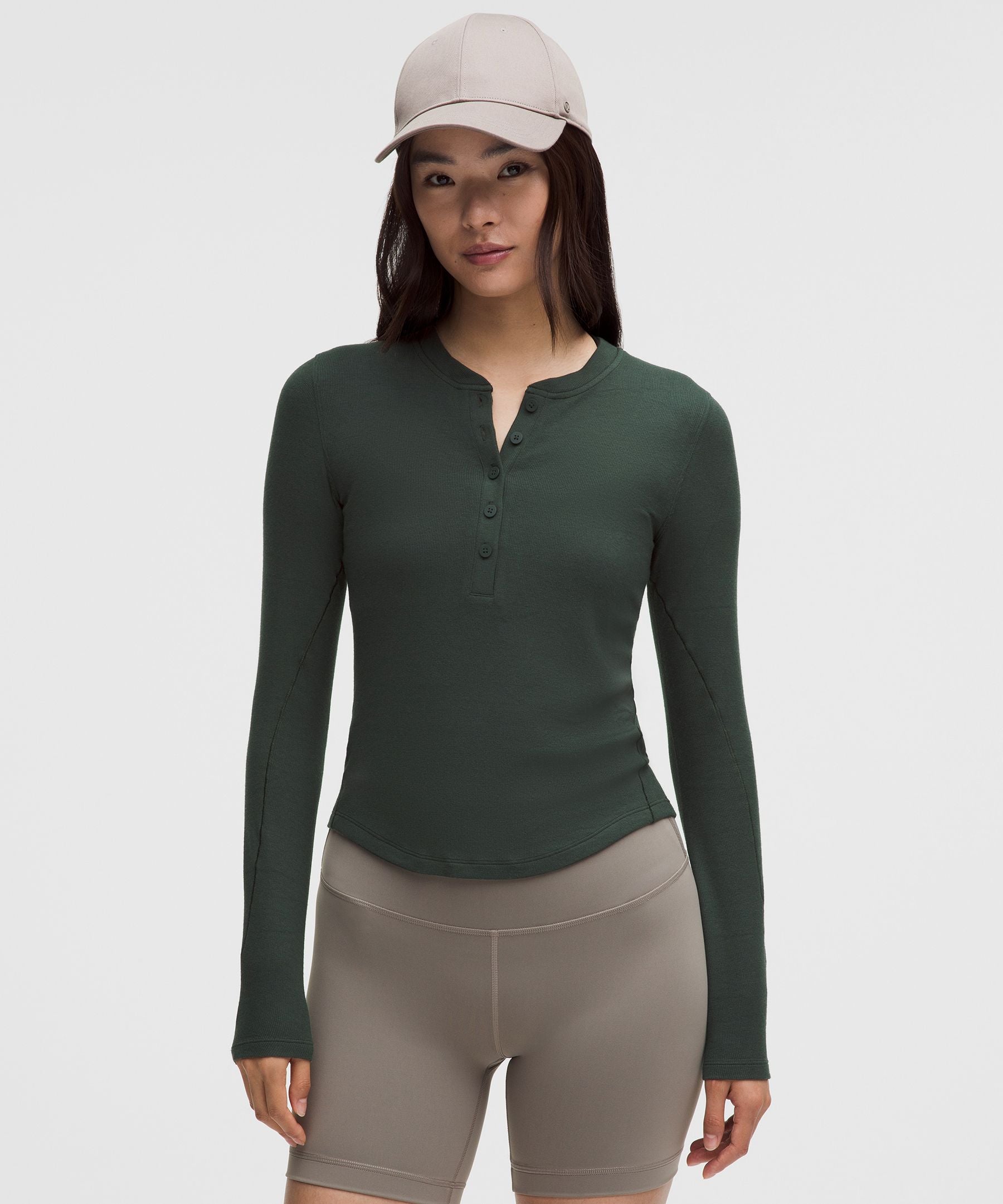 Lululemon Hold Tight Long-Sleeve Henley Rainforest Green