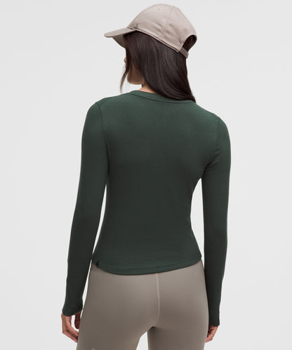 Lululemon Hold Tight Long-Sleeve Henley Rainforest Green