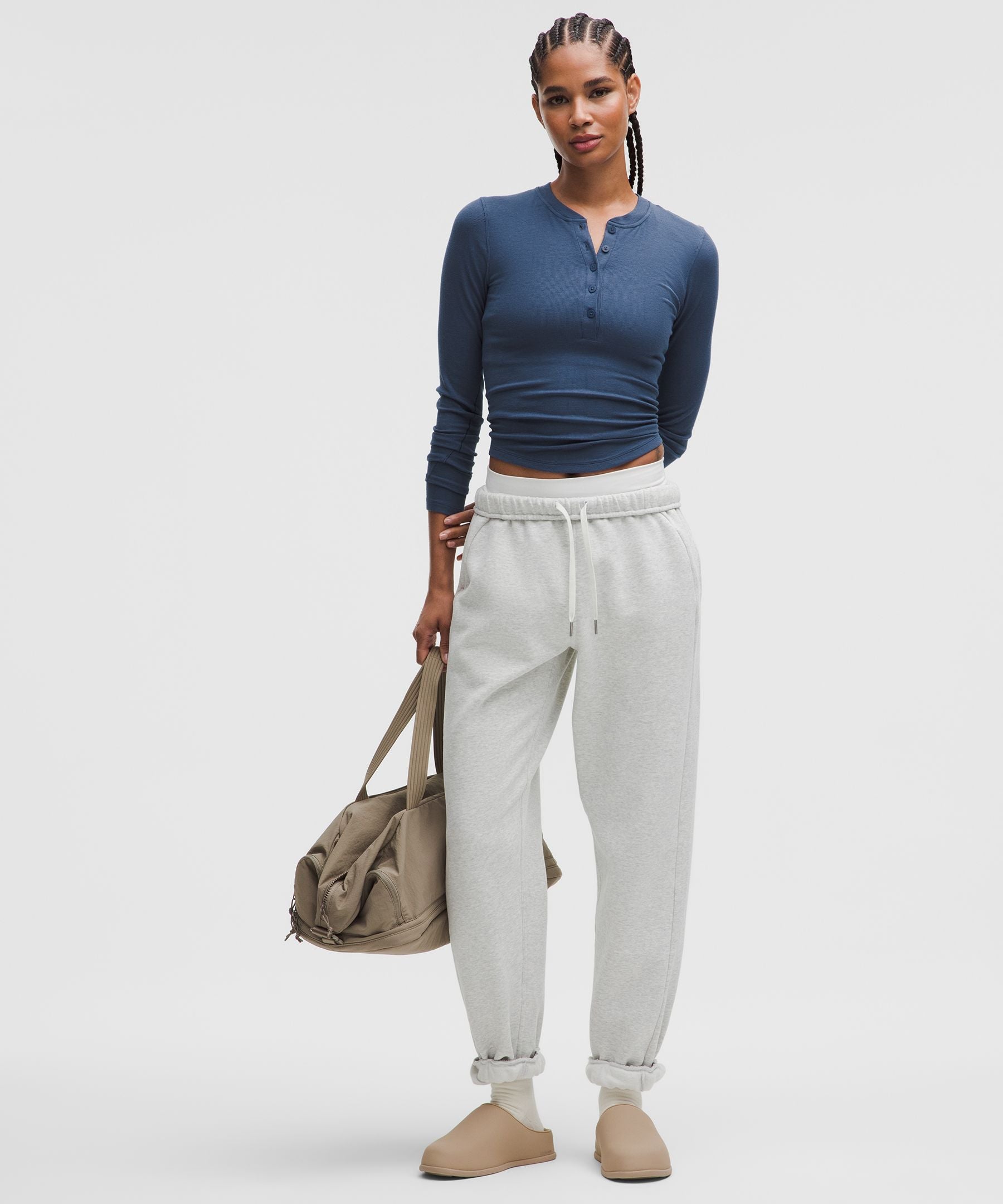 Lululemon Hold Tight Long-Sleeve Henley Blue Twill