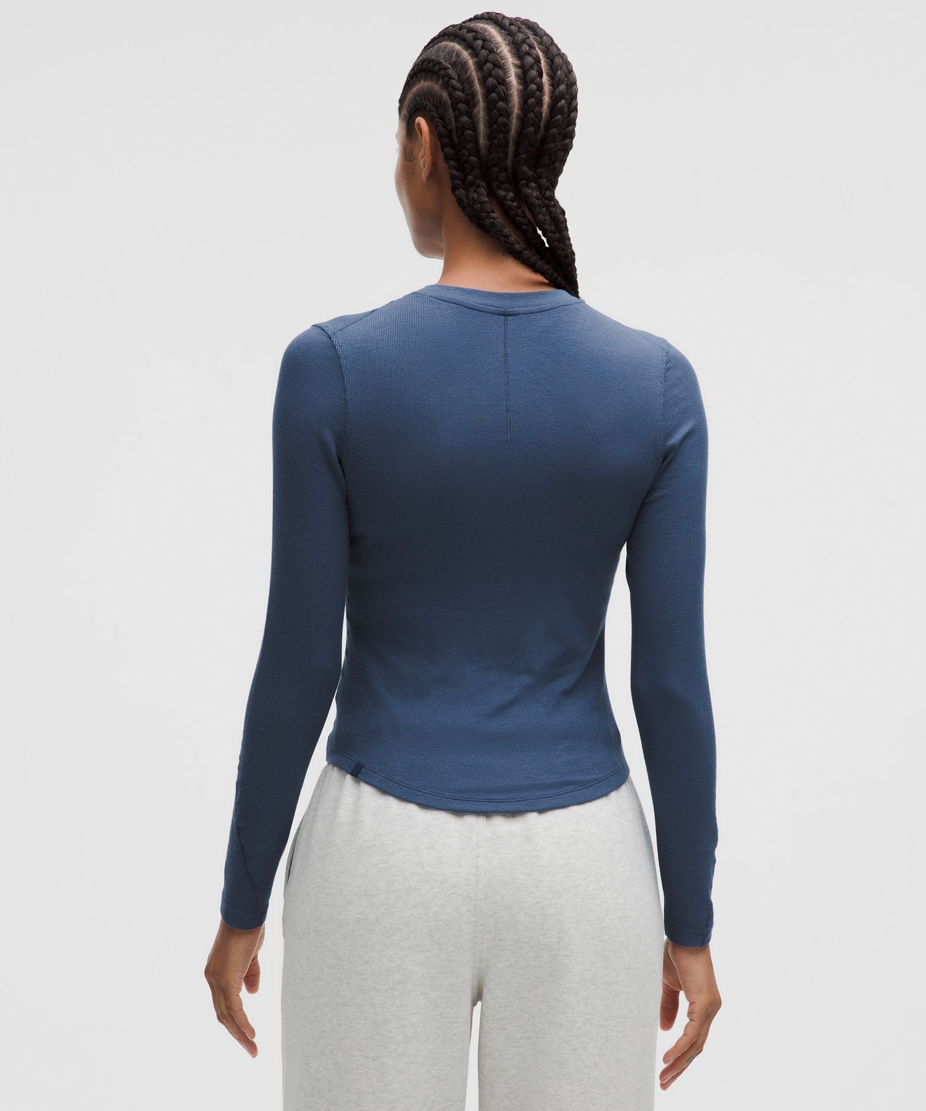 Lululemon Hold Tight Long-Sleeve Henley Blue Twill