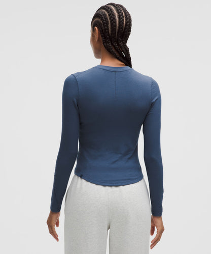 Lululemon Hold Tight Long-Sleeve Henley Blue Twill