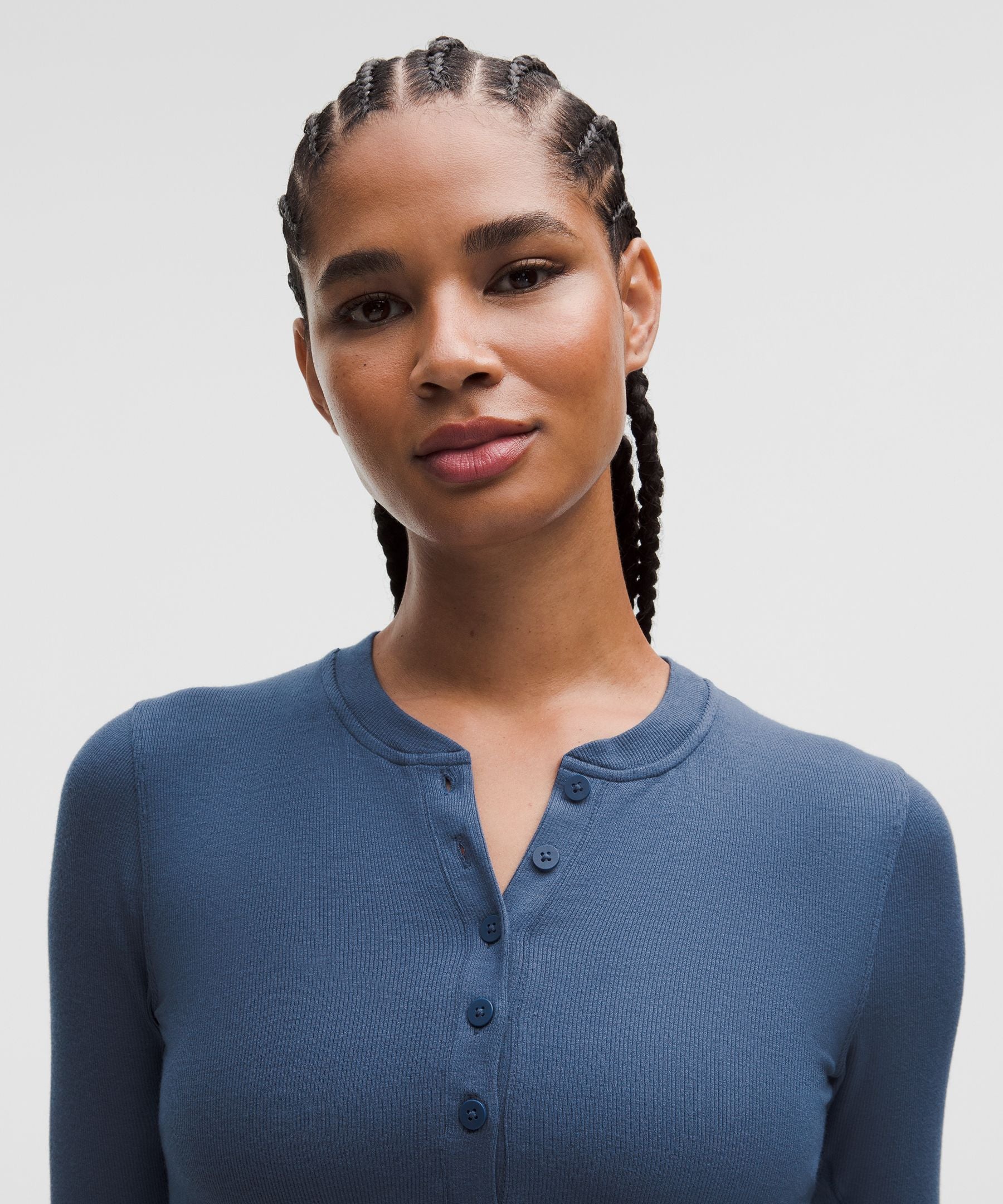 Lululemon Hold Tight Long-Sleeve Henley Blue Twill