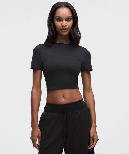 Lululemon Women's Wundermost Ultra-Soft Nulu Crewneck Cropped T-Shirt