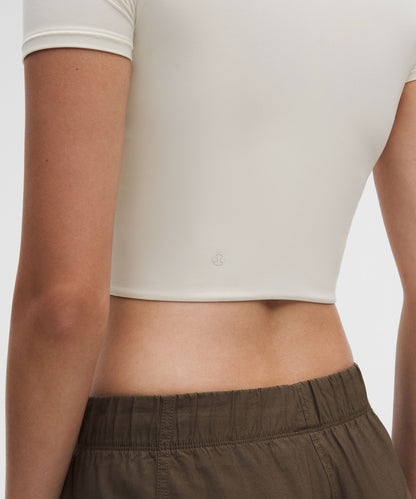 Lululemon Women's Wundermost Ultra-Soft Nulu Crewneck Cropped T-Shirt