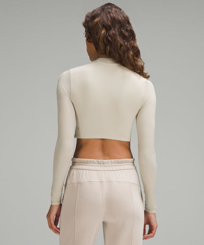 Lululemon Women's Wundermost Ultra-Soft Nulu Mockneck Super-Cropped Long-Sleeve Shirt