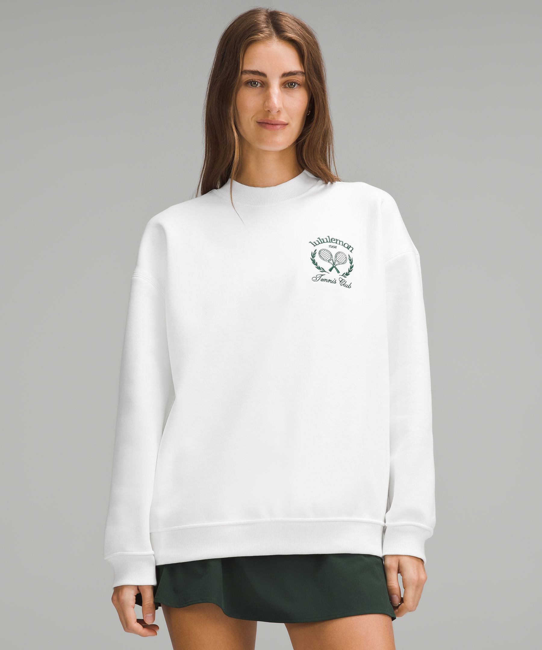 Lululemon Heavyweight Fleece Pullover *Tennis Club White/Alouette/Firecracker