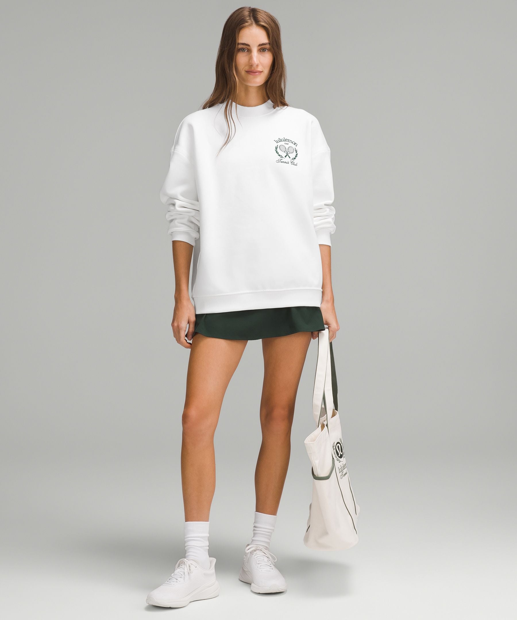 Lululemon Heavyweight Fleece Pullover *Tennis Club White/Alouette/Firecracker