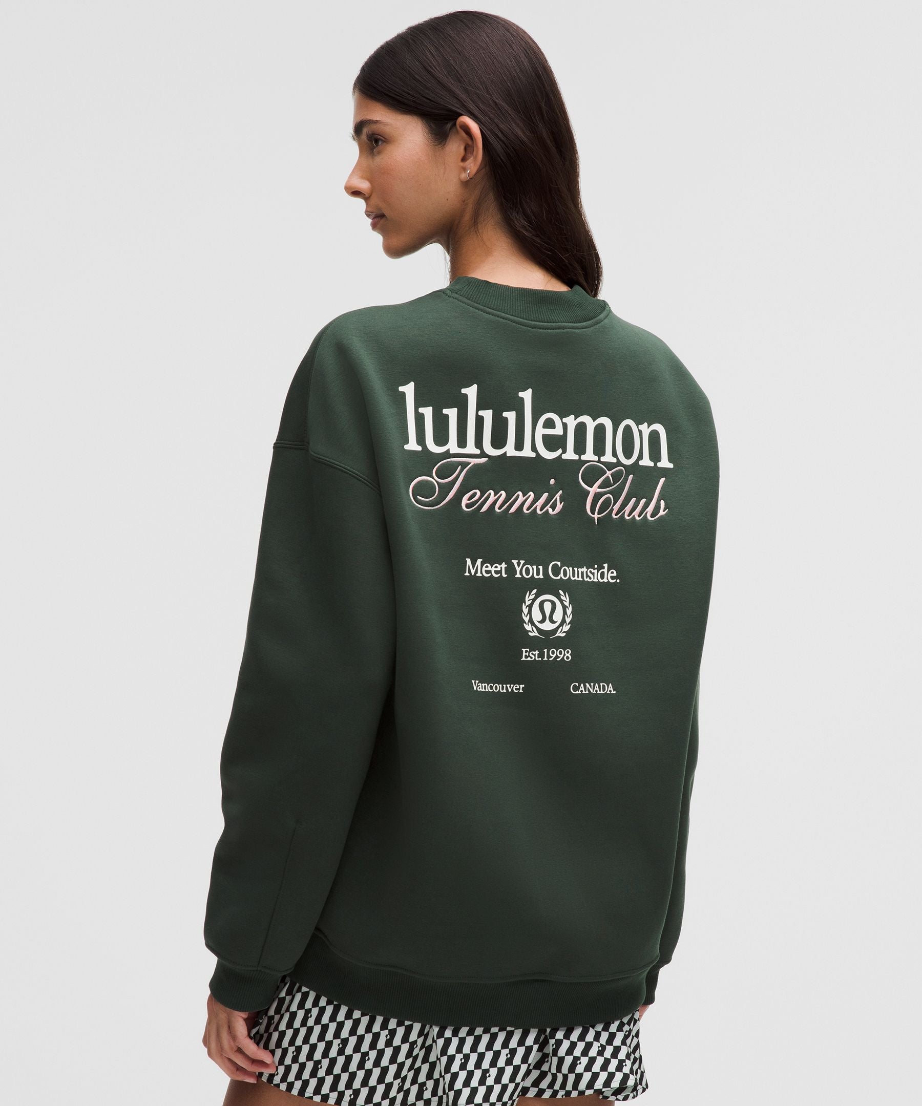 Lululemon Heavyweight Fleece Pullover *Tennis Club Legacy Green/White/Strawberry Milkshake
