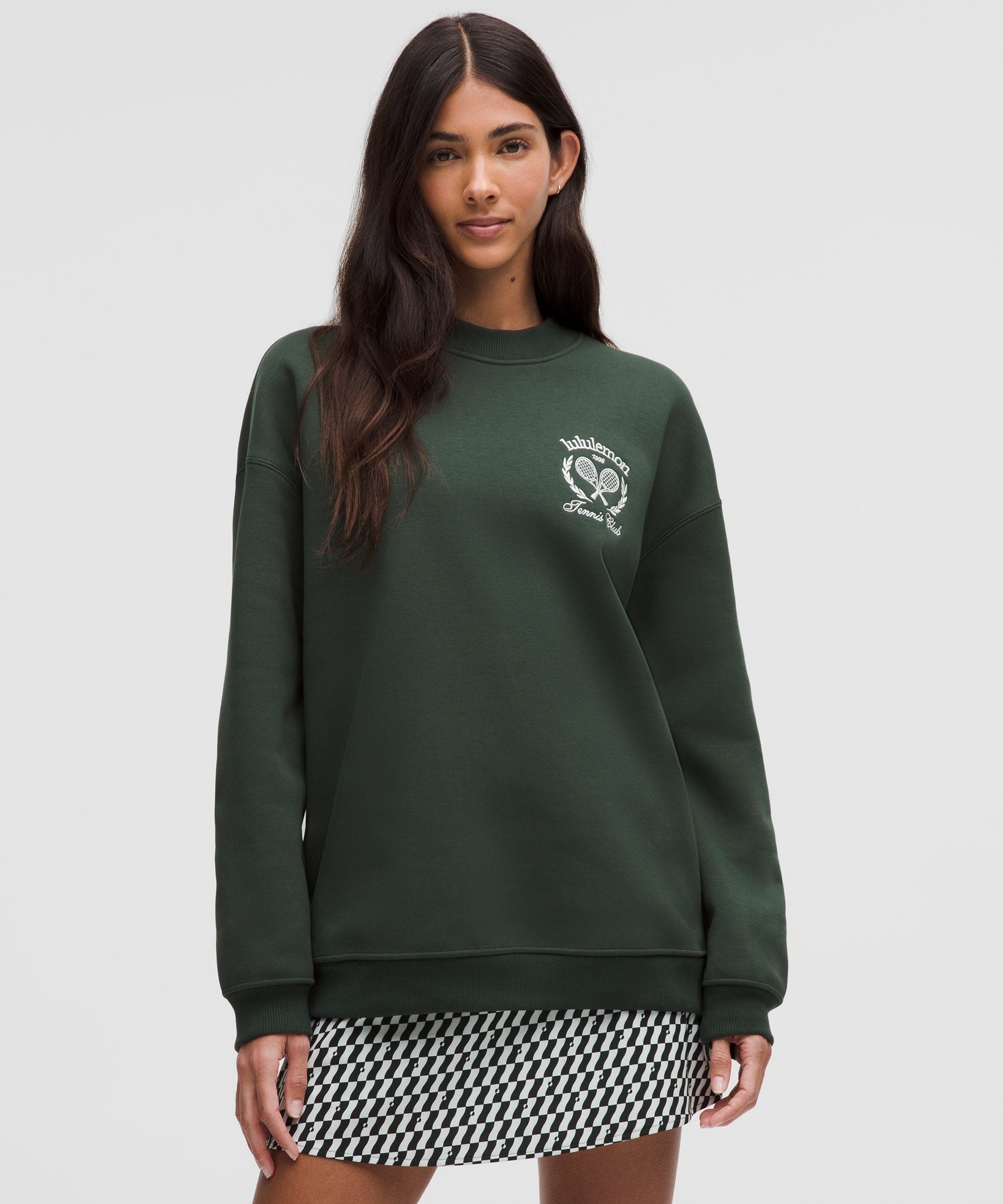 Lululemon Heavyweight Fleece Pullover *Tennis Club Legacy Green/White/Strawberry Milkshake