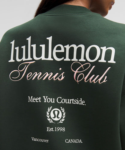 Lululemon Heavyweight Fleece Pullover *Tennis Club Legacy Green/White/Strawberry Milkshake