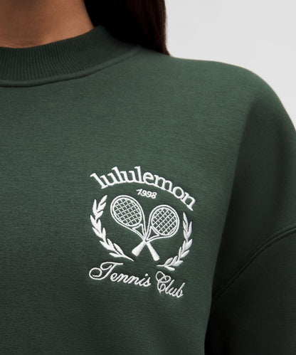 Lululemon Heavyweight Fleece Pullover *Tennis Club Legacy Green/White/Strawberry Milkshake