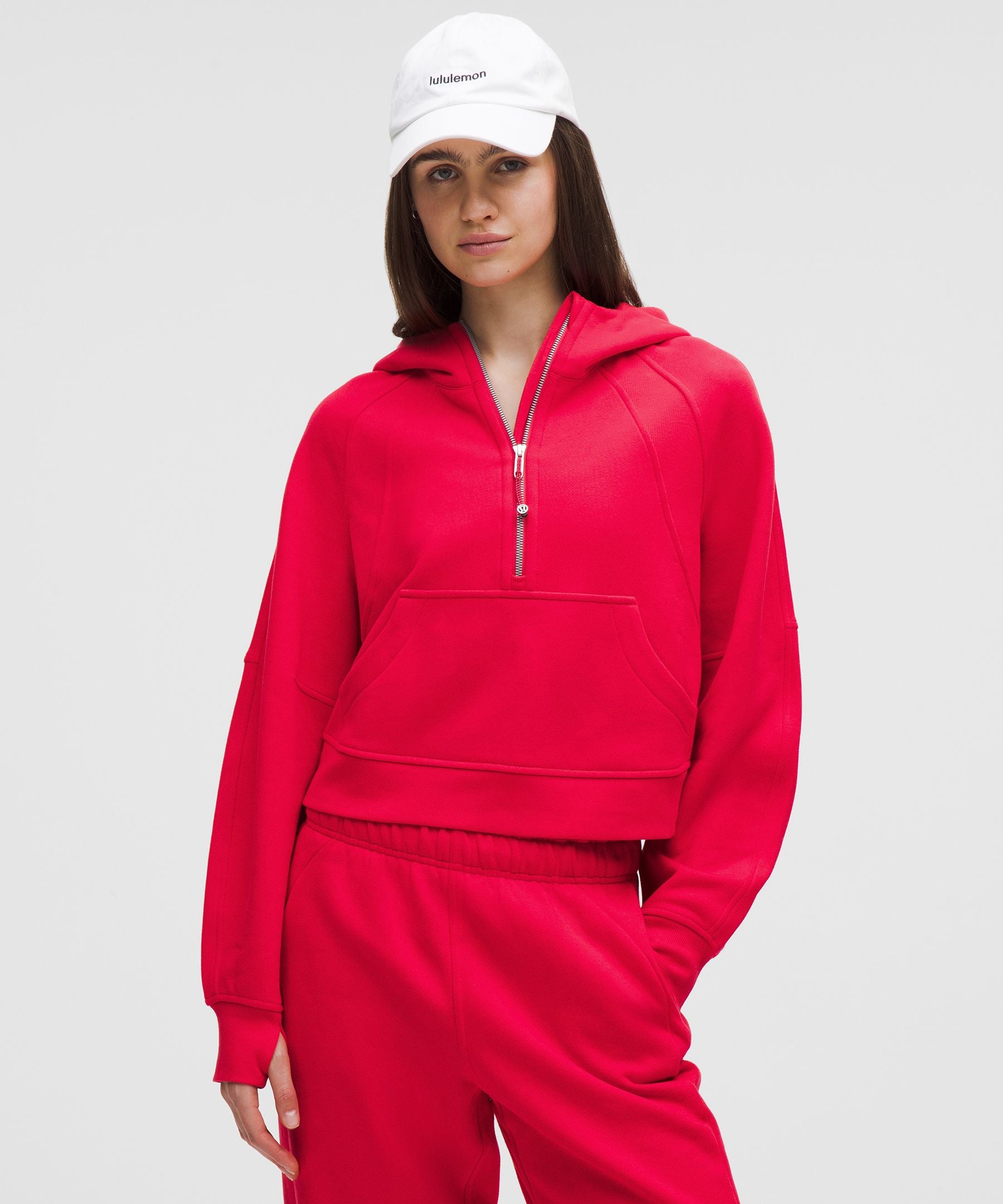 Lululemon Scuba Oversized Half-Zip Hoodie Lulu Red