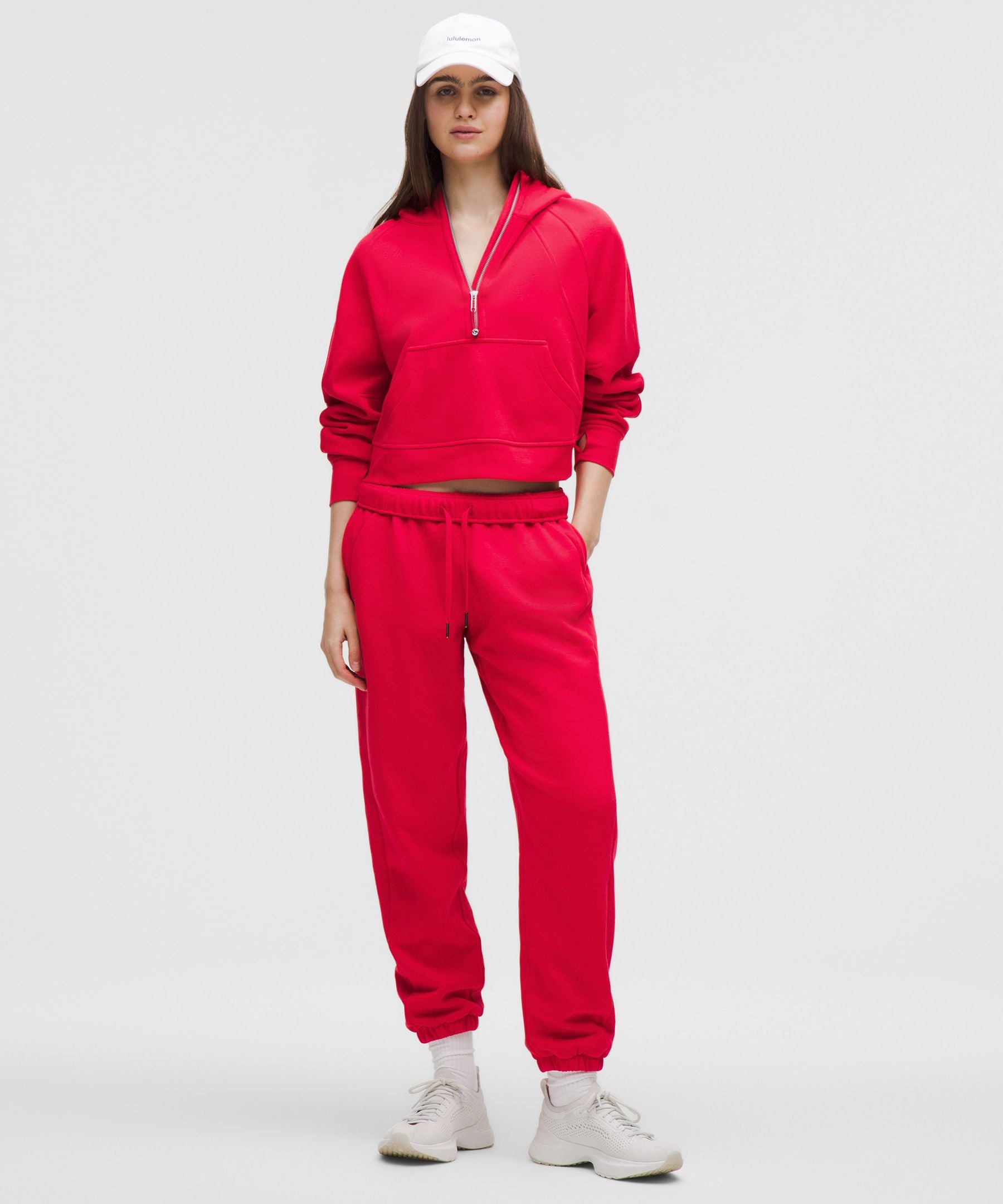 Lululemon Scuba Oversized Half-Zip Hoodie Lulu Red