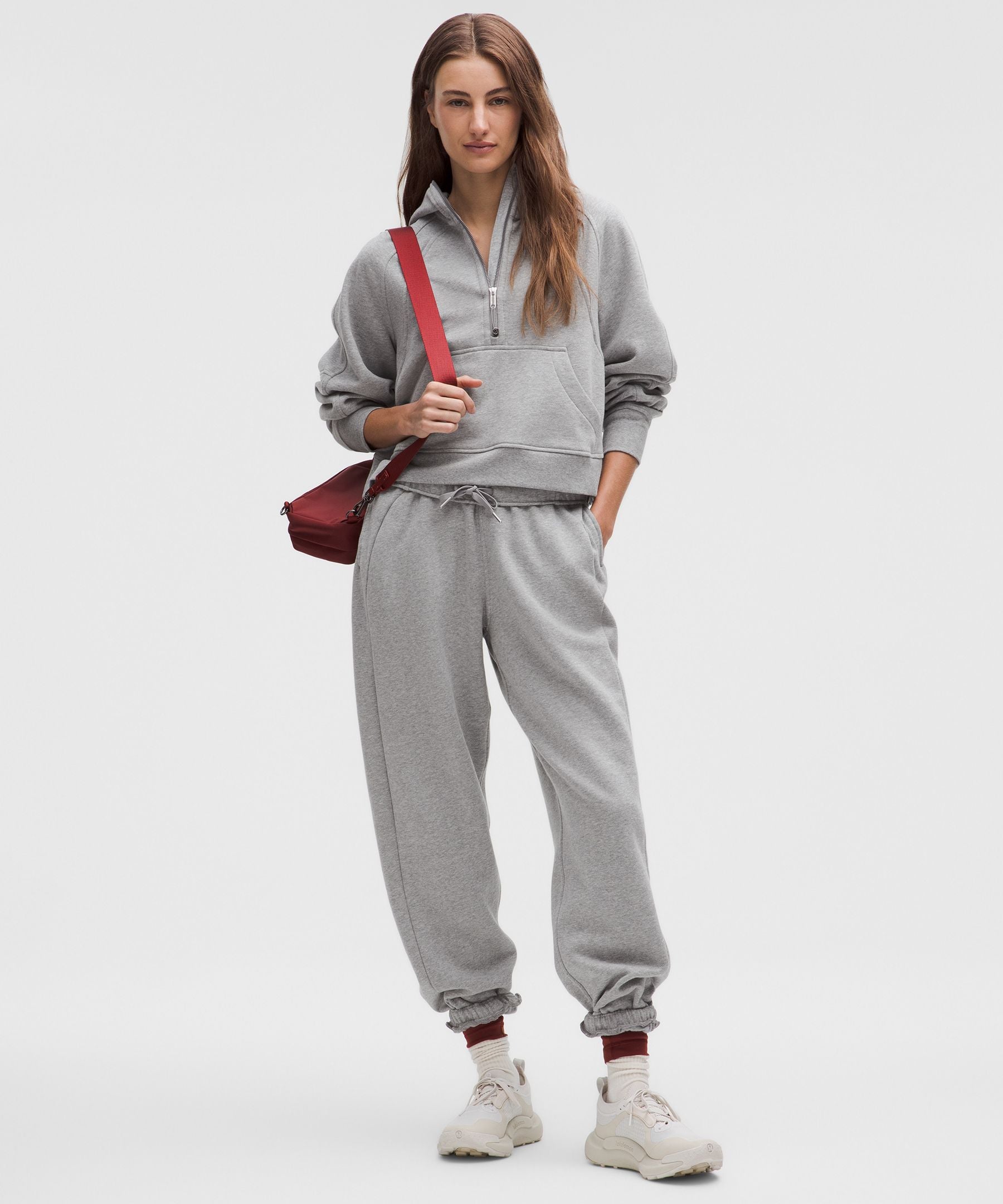 Lululemon Scuba Oversized Half-Zip Hoodie Heathered Core Medium Grey