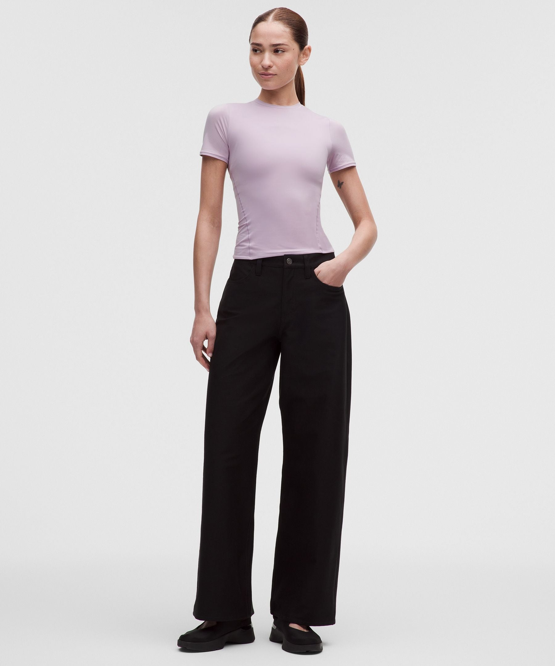 Lululemon Women's Wundermost Ultra-Soft Nulu Hip-Length Crewneck Shirt