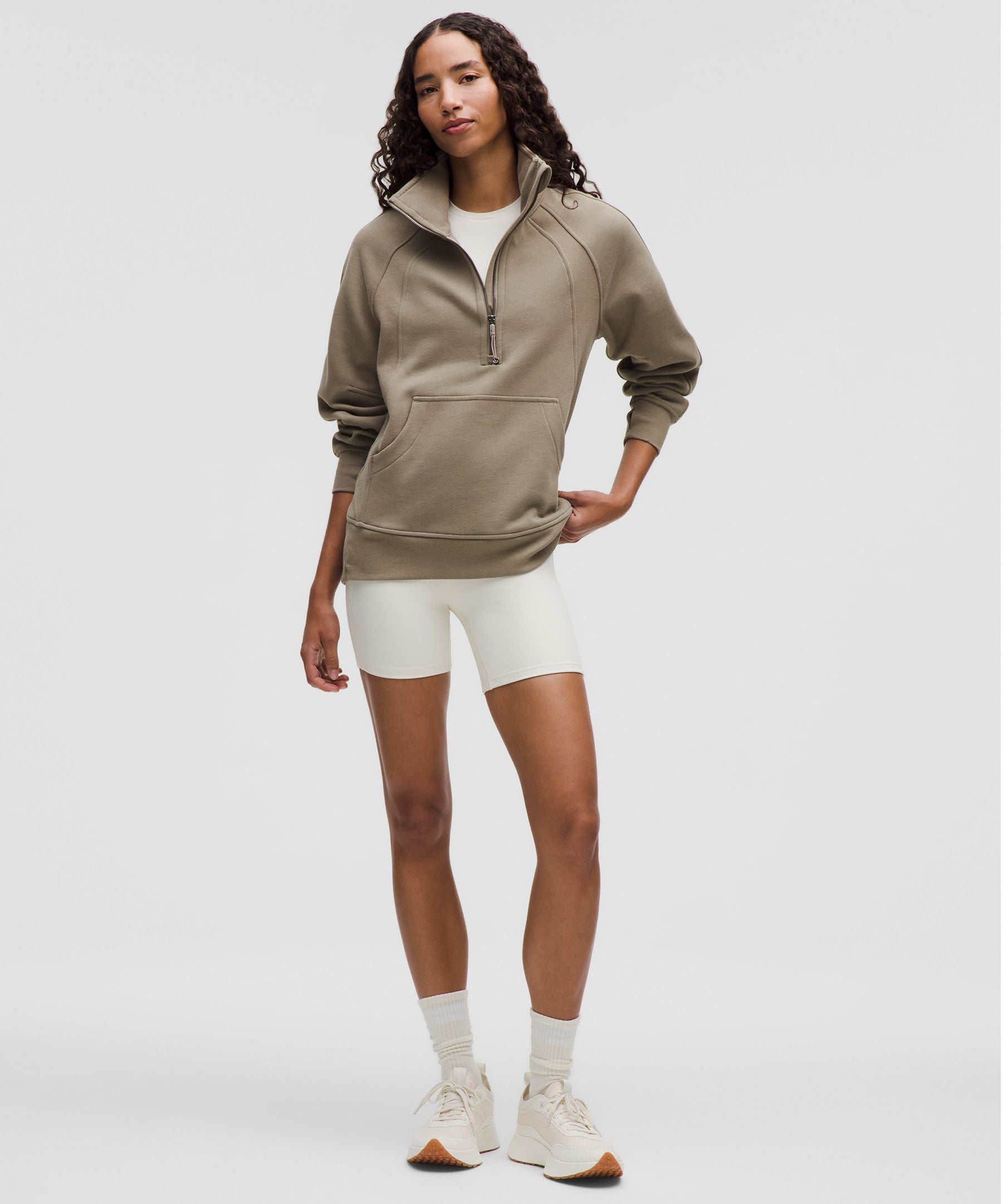 Lululemon Scuba Oversized Funnel-Neck Half Zip *Long Warm Ash Grey