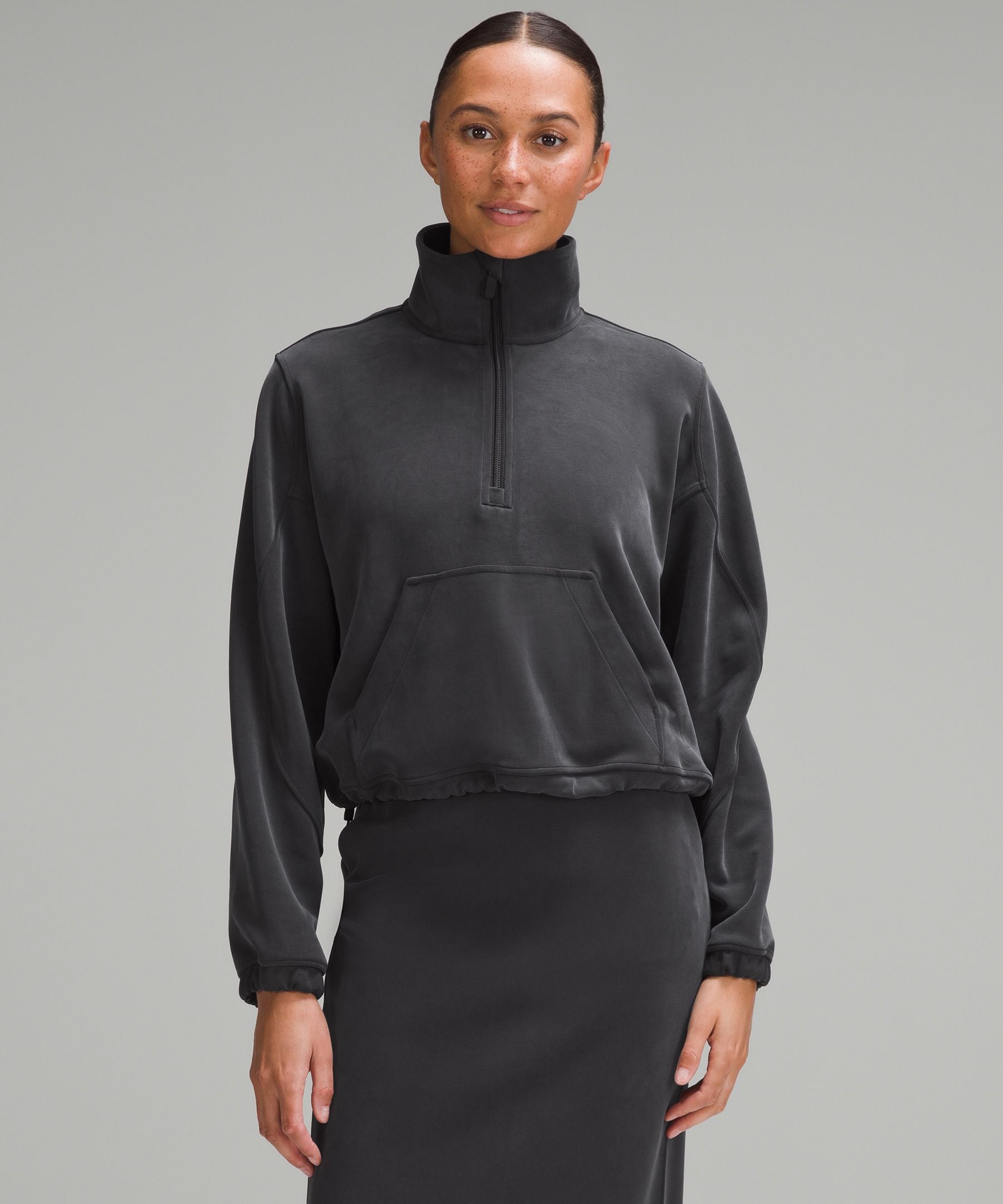 Lululemon Brushed Softstreme Half Zip Black