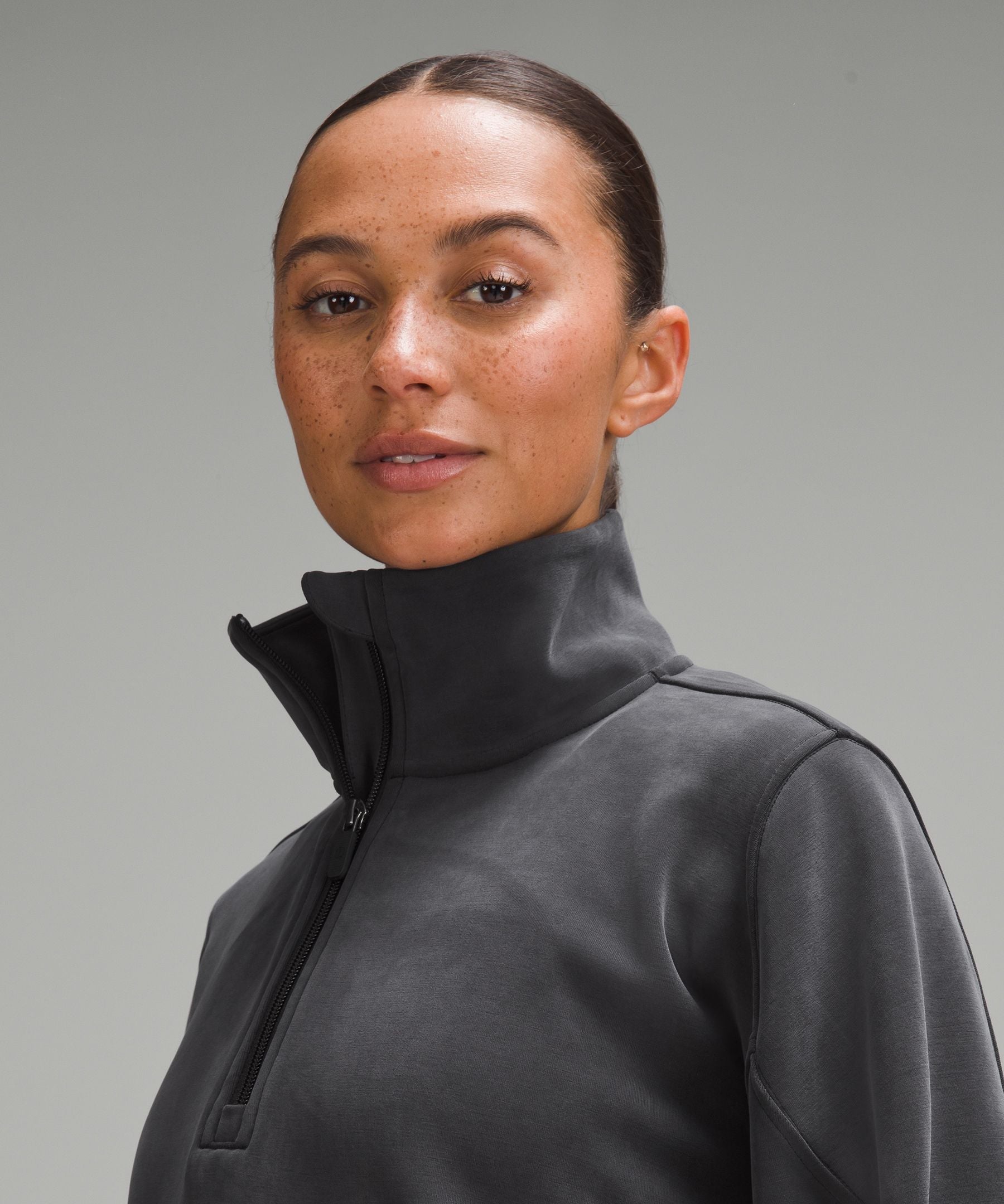 Lululemon Brushed Softstreme Half Zip Black