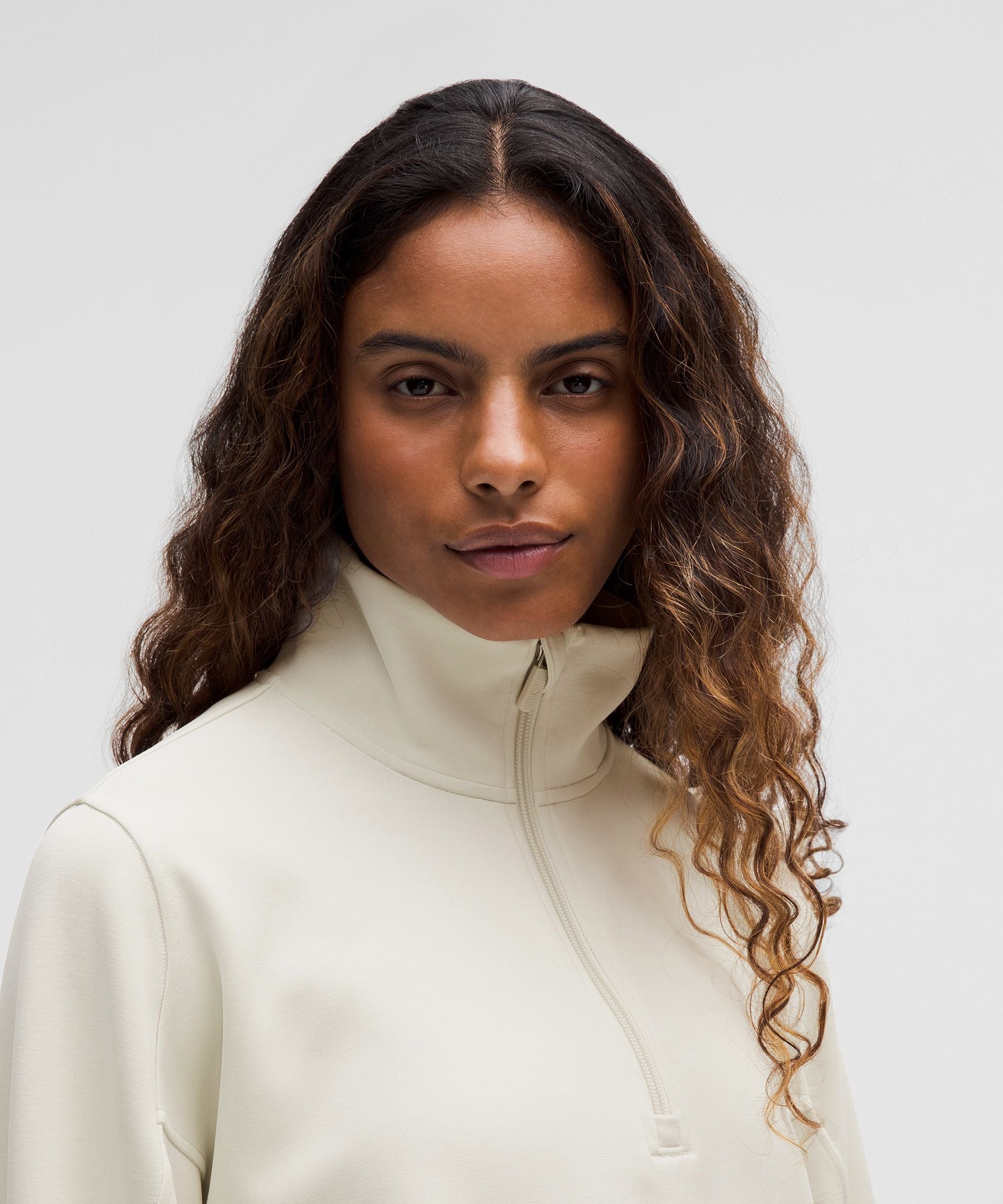 Lululemon Brushed Softstreme Half Zip Bone