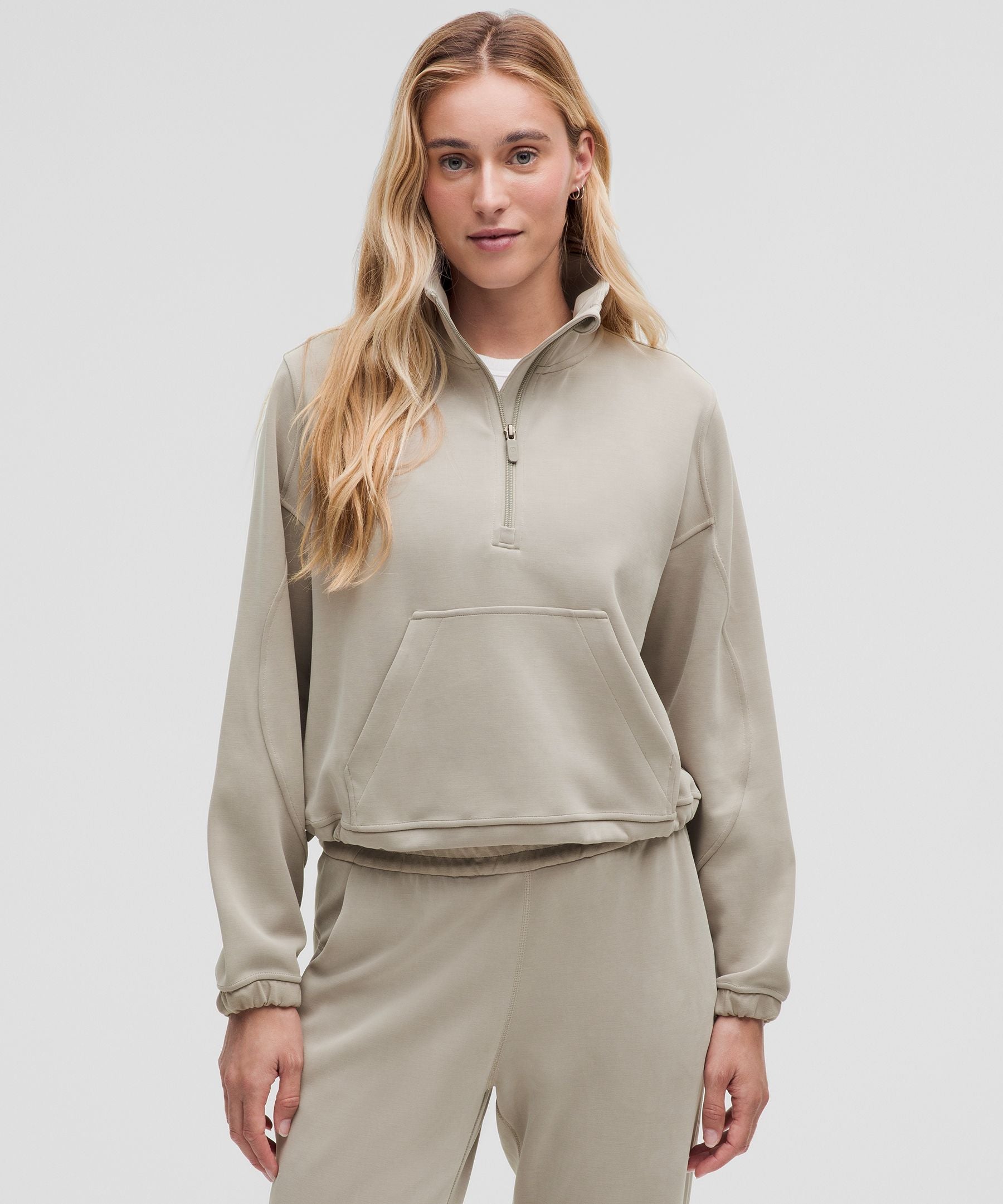 Lululemon Brushed Softstreme Half Zip Riverstone