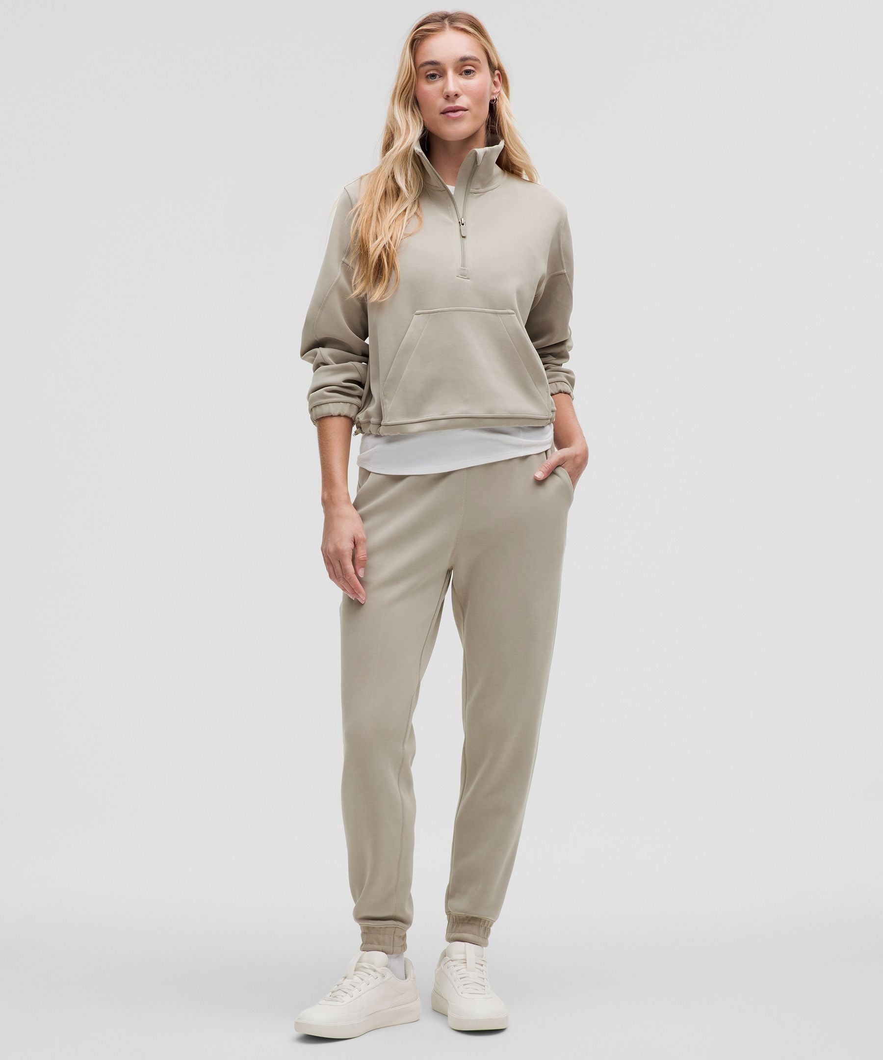 Lululemon Brushed Softstreme Half Zip Riverstone
