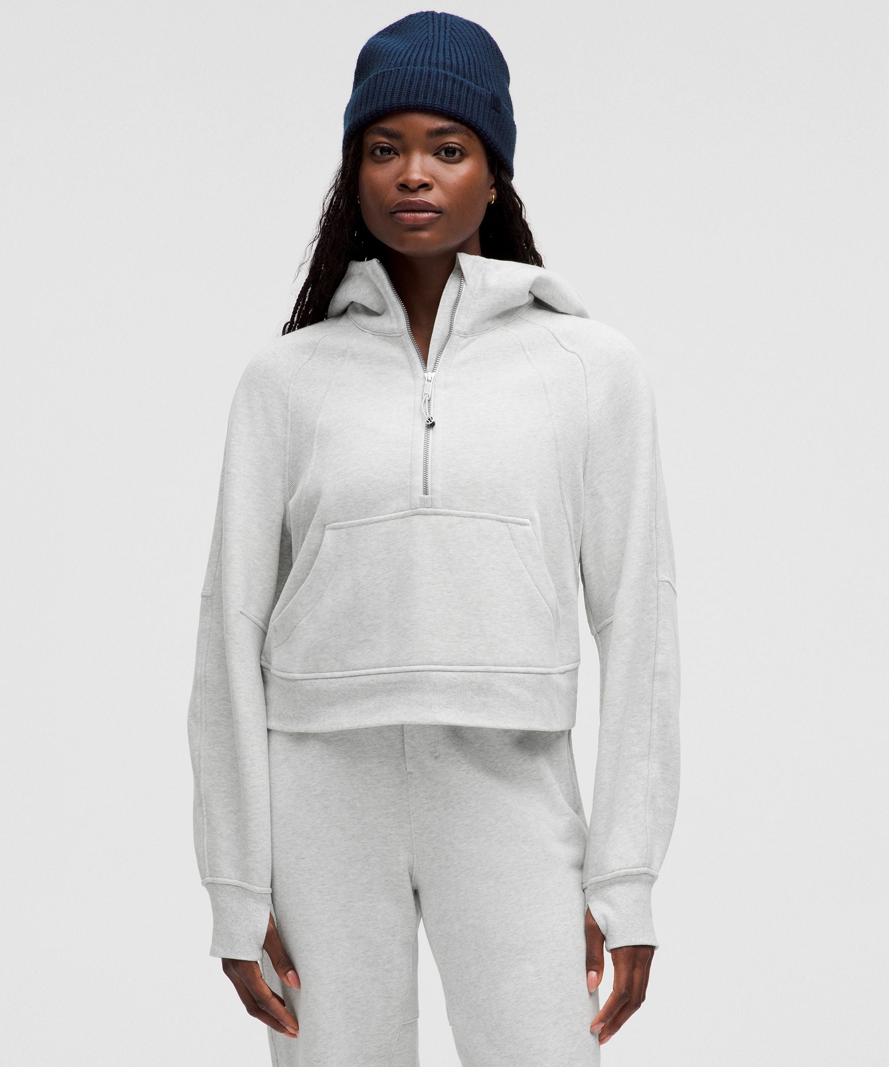 Lululemon Scuba Oversized Half-Zip Hoodie Heathered Core Ultra Light Grey