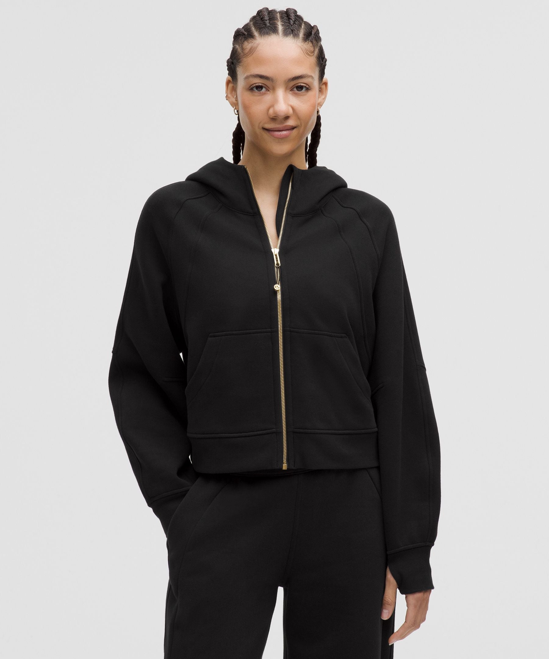 Lululemon Scuba Oversized Full-Zip Hoodie Black/Gold