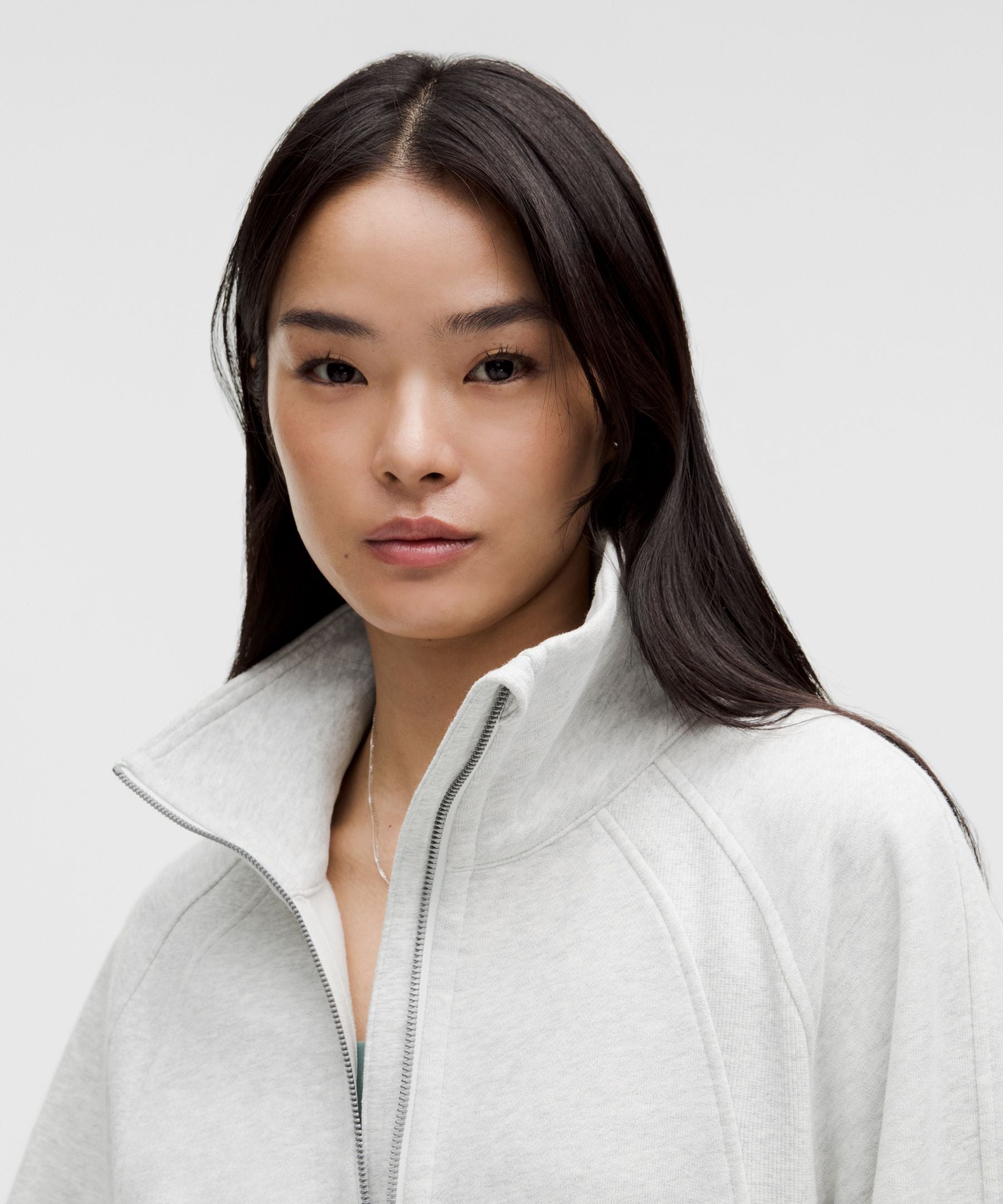 Lululemon Scuba Oversized Funnel-Neck Half Zip *Long Heathered Core Ultra Light Grey