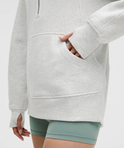 Lululemon Scuba Oversized Funnel-Neck Half Zip *Long Heathered Core Ultra Light Grey