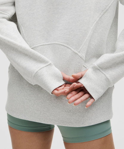 Lululemon Scuba Oversized Funnel-Neck Half Zip *Long Heathered Core Ultra Light Grey