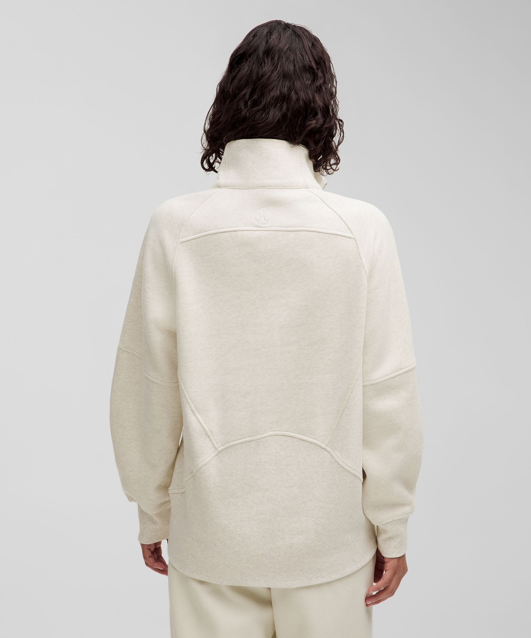 Lululemon Scuba Oversized Funnel-Neck Half Zip *Long Heathered Bone/Gold