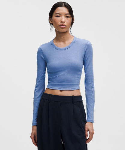 Lululemon Women's Hold Tight Straight-Hem Cropped Long-Sleeve Shirt