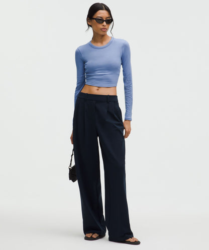 Lululemon Women's Hold Tight Straight-Hem Cropped Long-Sleeve Shirt