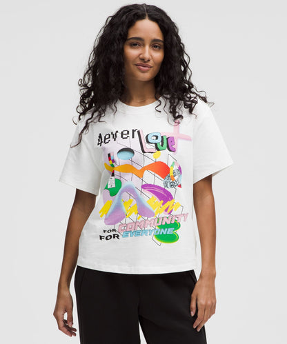 Lululemon Women's Relaxed-Fit Cotton Jersey T-Shirt *Pride Graphic