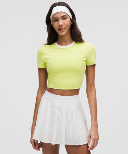 Lululemon Women's Tight-Fit Cropped Shelf-Bra T-Shirt *Light Support, B/C Cup