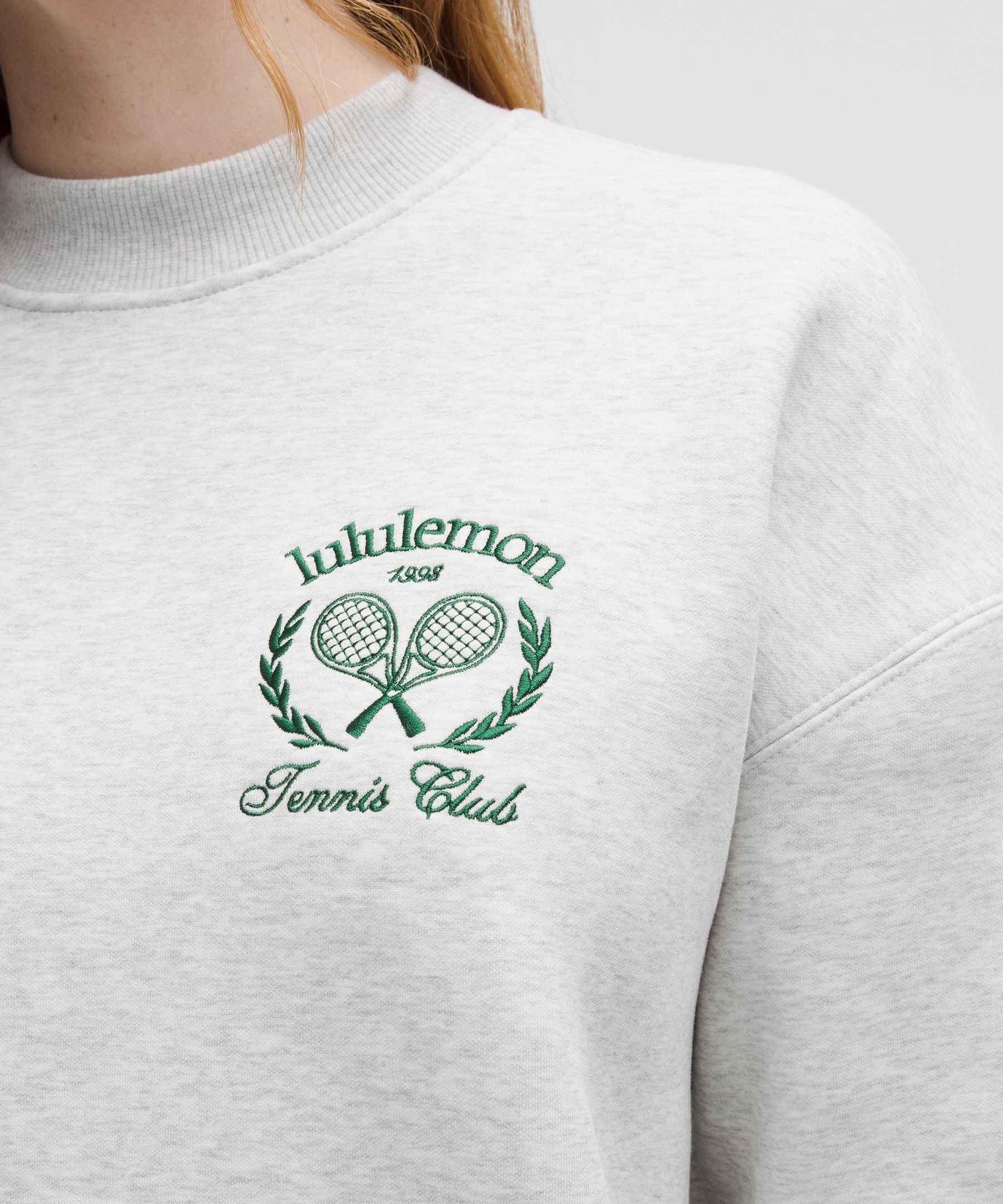 Lululemon Heavyweight Fleece Pullover *Tennis Club Heathered Core Ultra Light Grey/Alouette/White