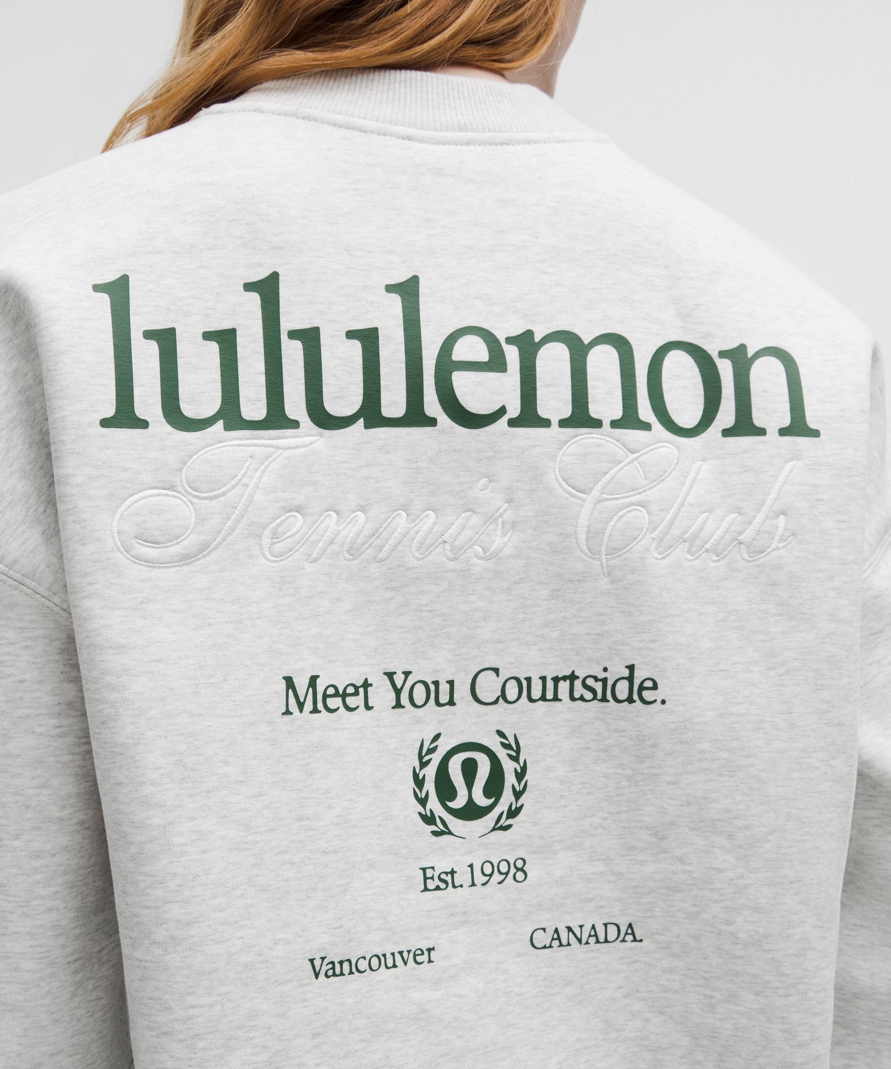 Lululemon Heavyweight Fleece Pullover *Tennis Club Heathered Core Ultra Light Grey/Alouette/White