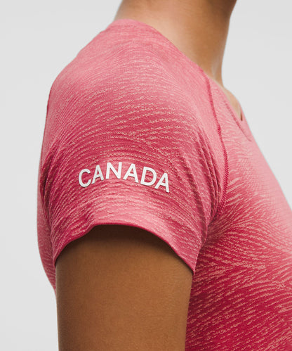 Lululemon Women's Team Canada Swiftly Tech Short-Sleeve Shirt 2.0 Hip Length *CPC Logo
