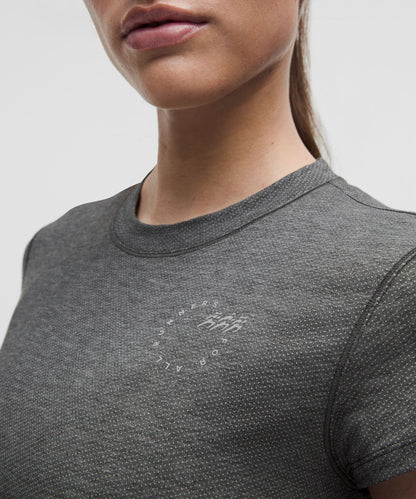 Lululemon Women's Mile Maker Run Crew Graphic Mesh Short-Sleeve Shirt