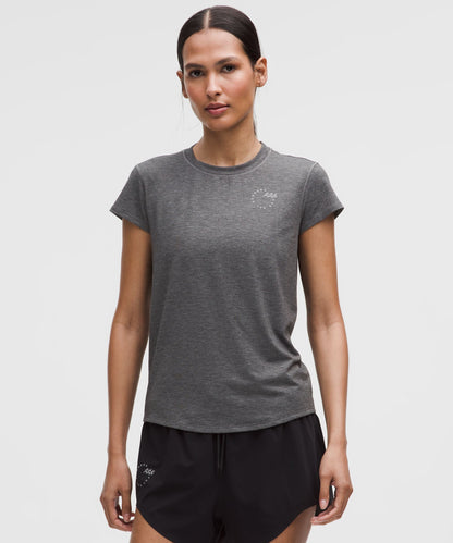 Lululemon Women's Mile Maker Run Crew Graphic Mesh Short-Sleeve Shirt