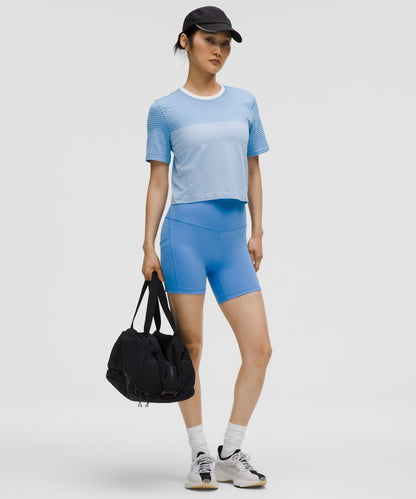 Lululemon Women's Seamless Classic-Fit Mariner Stripe Cropped T-Shirt