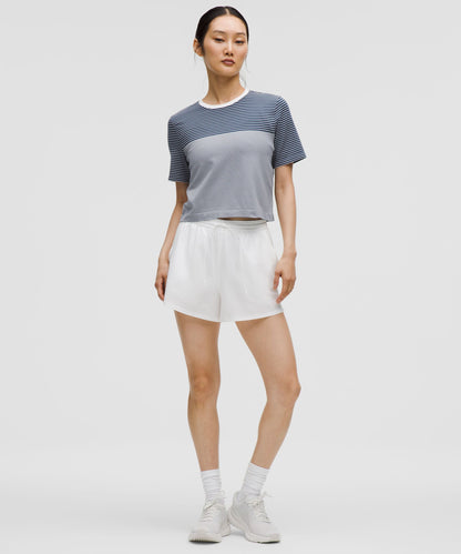 Lululemon Women's Seamless Classic-Fit Mariner Stripe Cropped T-Shirt