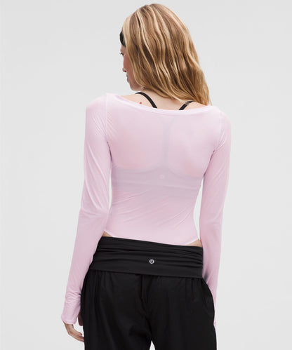 Lululemon Wundermost Ultra-Soft Nulu Mesh Boatneck Long-Sleeve Bodysuit