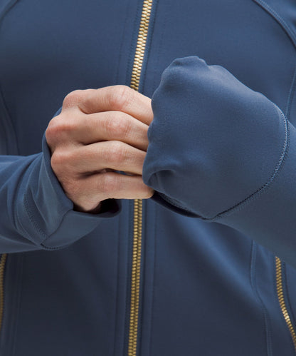 Lululemon Define Cropped Jacket *Nulu Blue Twill/Gold/Gold