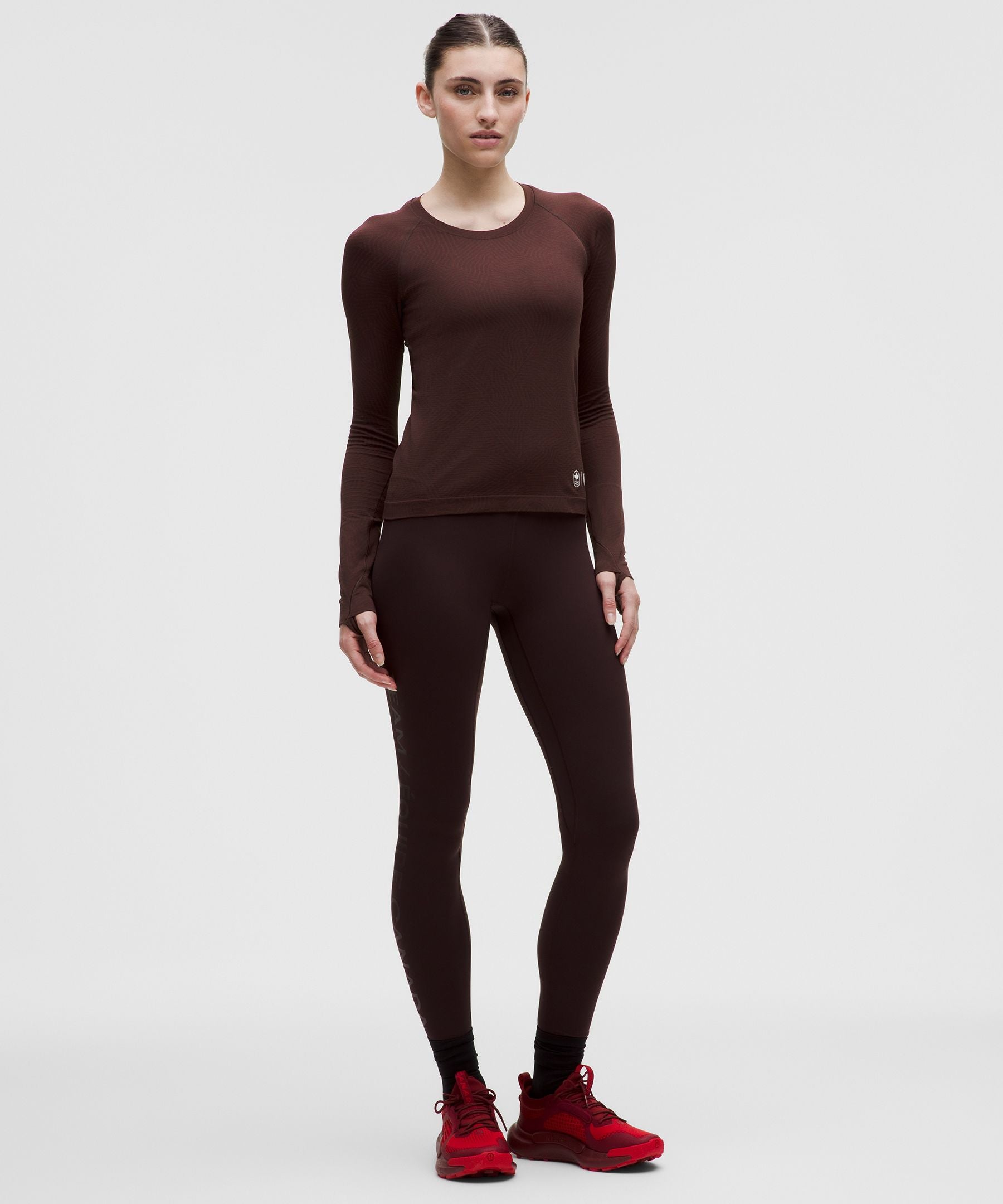 Lululemon Women's Team Canada Swiftly Tech Long-Sleeve Shirt 2.0 Waist Length *COC Logo