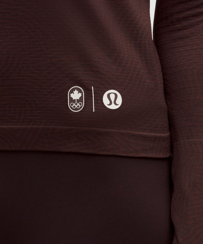 Lululemon Women's Team Canada Swiftly Tech Long-Sleeve Shirt 2.0 Waist Length *COC Logo