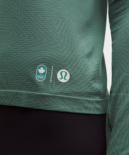 Lululemon Women's Team Canada Swiftly Tech Long-Sleeve Shirt 2.0 Waist Length *COC Logo
